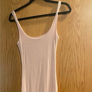 Naked wardrobe stretch midis dress in blush. Never worn.